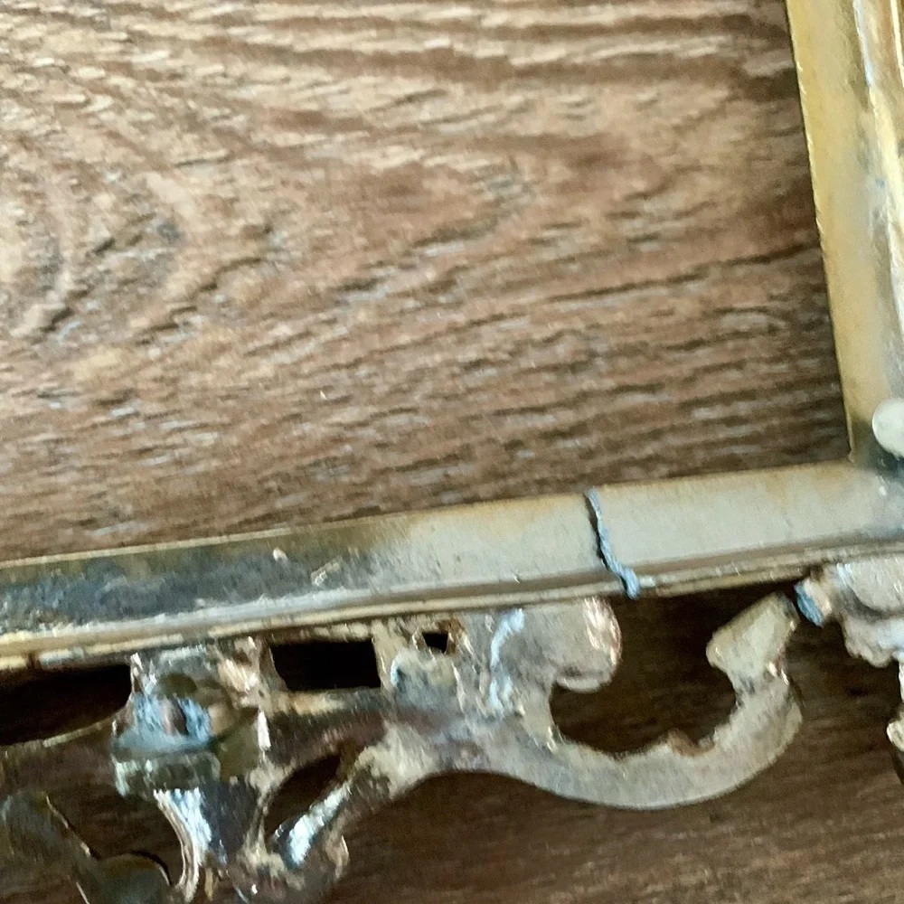 Vintage Cost Iron Frame Gold Color Ornate 11/15 Inch